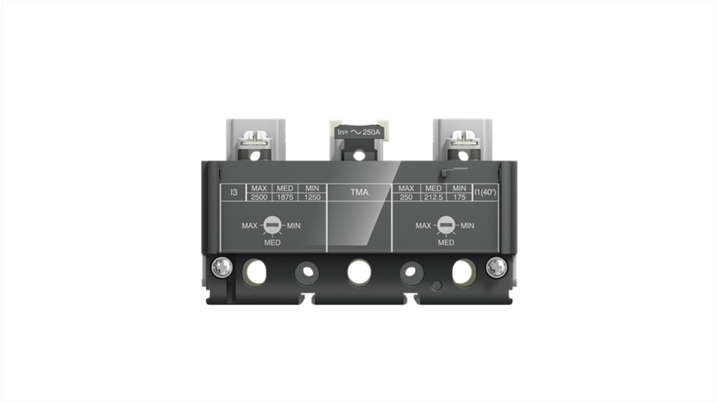 Unità di scatto termomagnetico ABB, 3 poli, corrente nominale 40-400 A, compatibile con Tmax XT4 per applicazioni industriali.