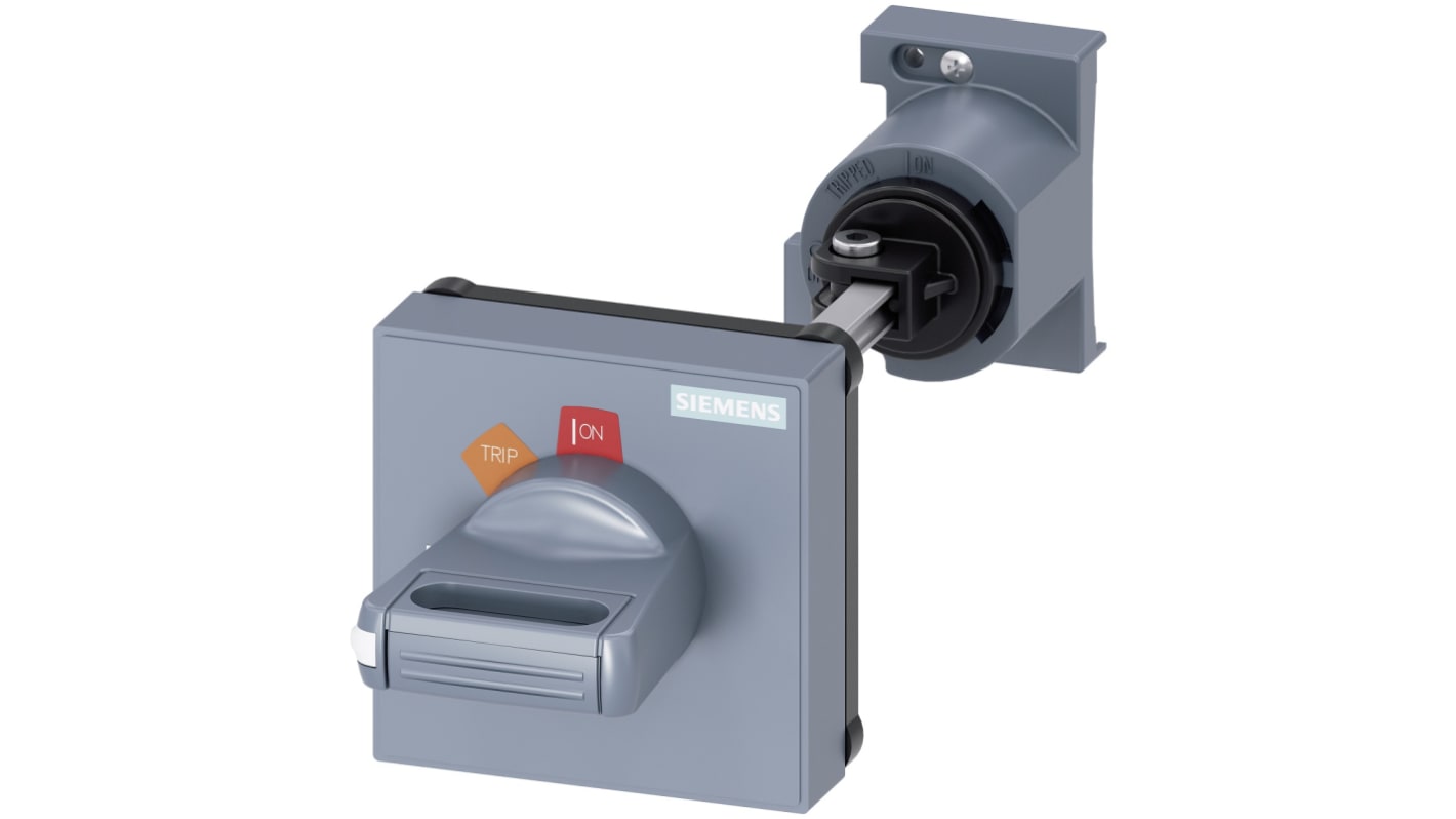 Manopola rotante Siemens 3RV2926-1B per interruttori automatici, colore grigio, lunghezza 212.5 mm, montaggio a vite.
