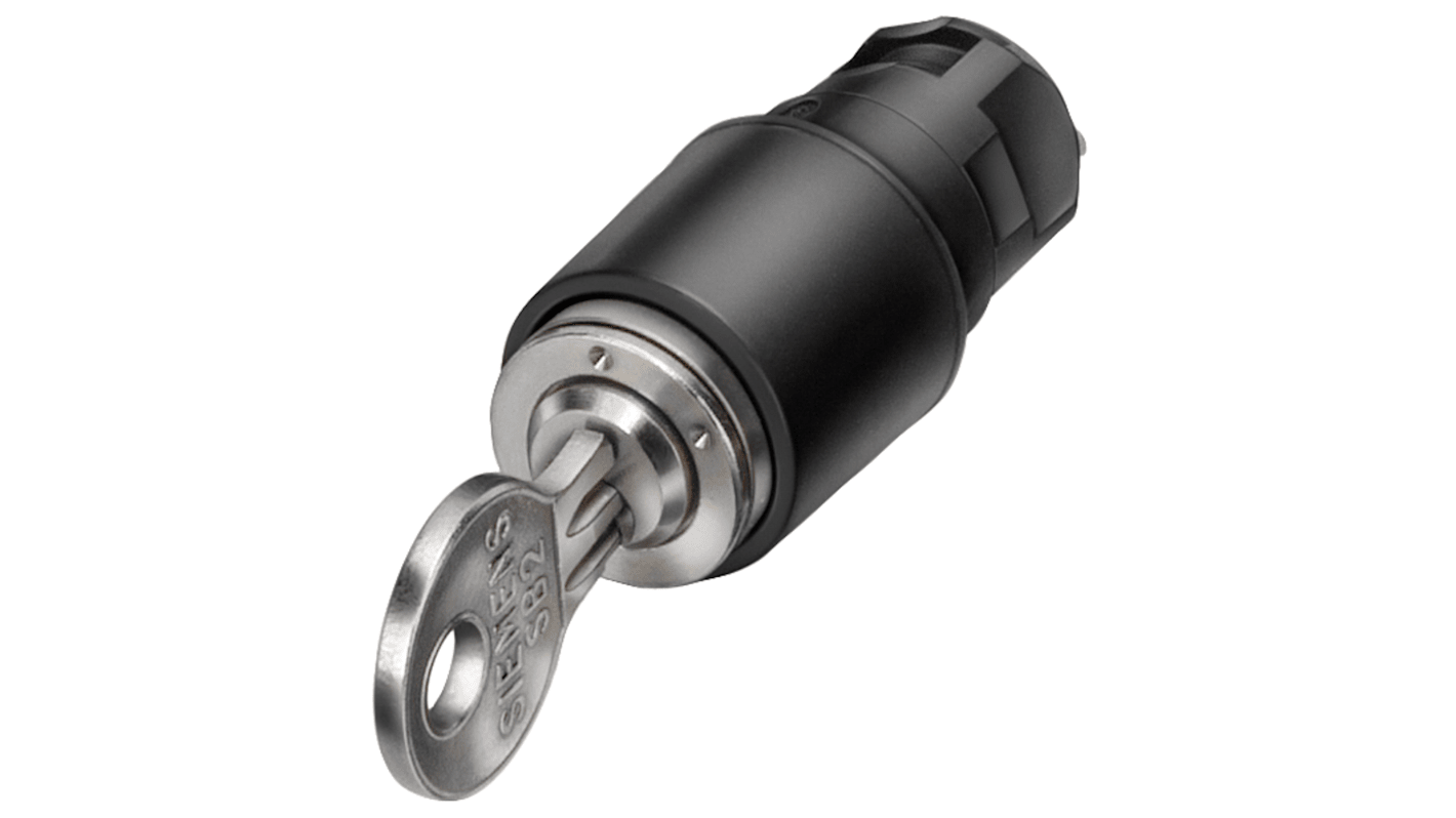 Testa selettore Siemens 3SB2000-4QA01, 3 posizioni, attivazione momentanea, grado di protezione IP65, diametro foro 16 mm.