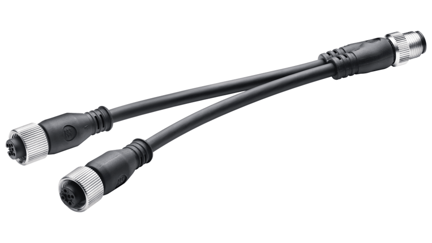 Cavo di connessione Siemens 6ES7194-6KA00-0XA0, M12 a 5 poli, lunghezza 0,19 metri, per doppio collegamento I/O, compatibile con SIMATIC DP.