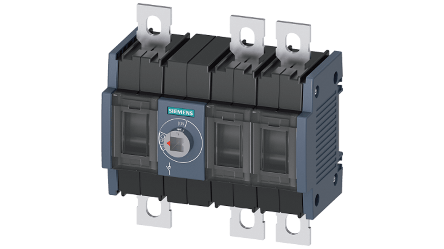 Sezionatore interruttore Siemens SENTRON 3KD, 3 poli, corrente massima 250A, per attivazione e isolamento in circuiti a bassa tensione.