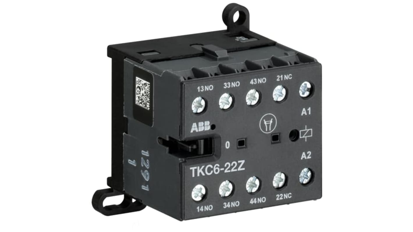 Relè contattore ABB GJH1213061R5221, 1NC/3NO, 4 poli, corrente 4 A, tensione 32 V CC, morsetti a vite, grado di protezione IP20.