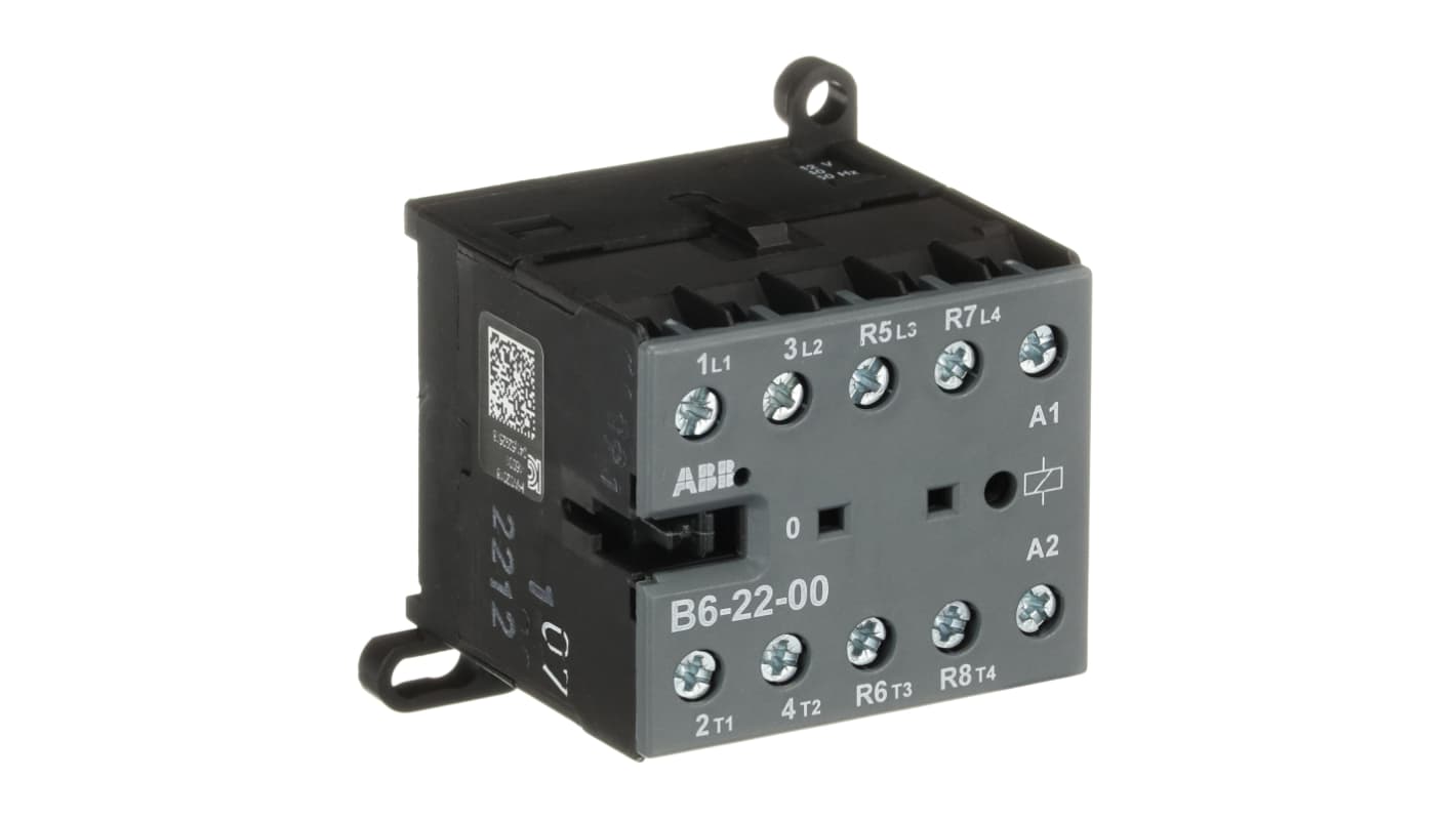 Contattore ABB GJL1211501R0002, 4 poli, 20 A, 415 V, montaggio su guida, grado di protezione IP20.