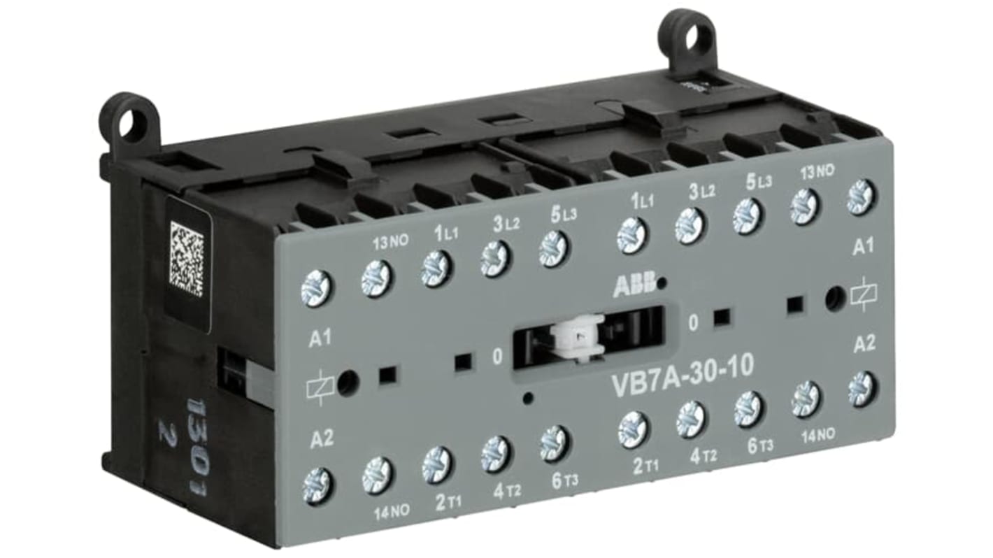 Contattore reversibile ABB GJL1311911R0102, 3 poli 3NO, 20 A, bobina 42 V, montaggio su guida, grado di protezione IP20.