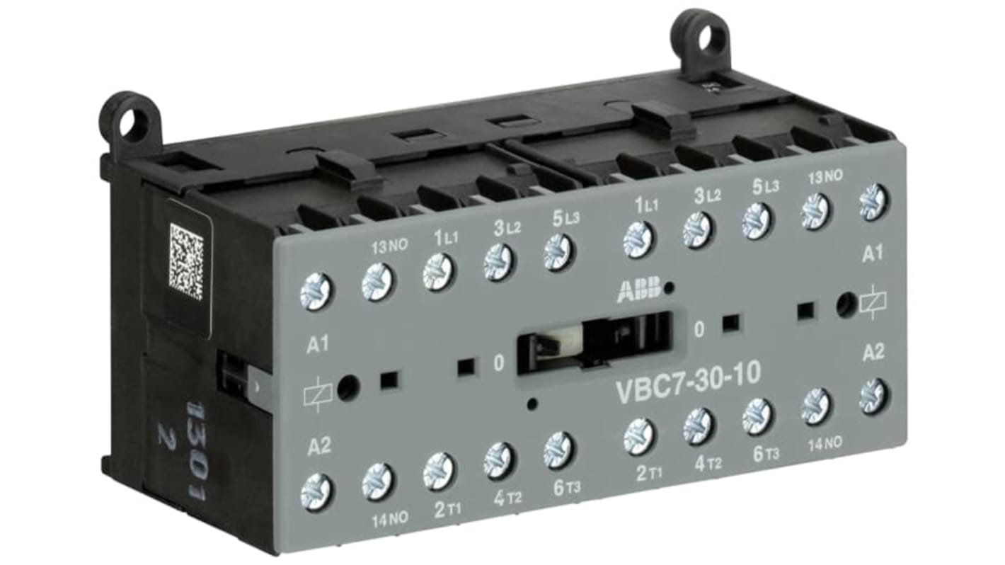 Contattore reversibile ABB GJL1313901R1106, 3 poli, 3 contatti NA, 20 A, 48 V, montaggio su guida o parete. Grado di protezione IP20.