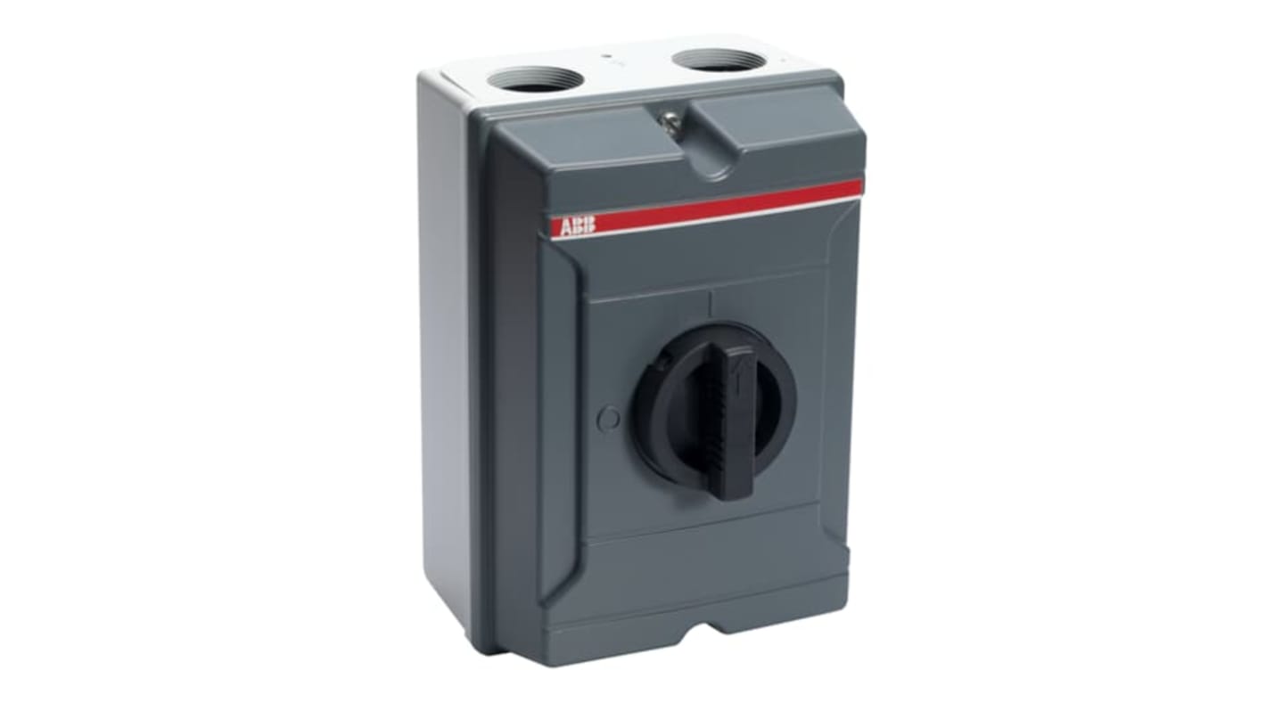 Sezionatore con interruttore ABB 2CMA, 3 poli, 100A, montaggio superficiale, protezione IP20, alluminio pressofuso.