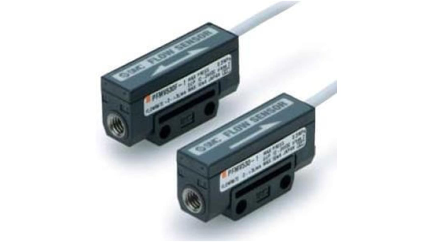 SMC PFMV530F-1, sensore di flusso per aria e gas, portata 0-3 L/min, alimentazione 24 V c.c., montaggio diretto.