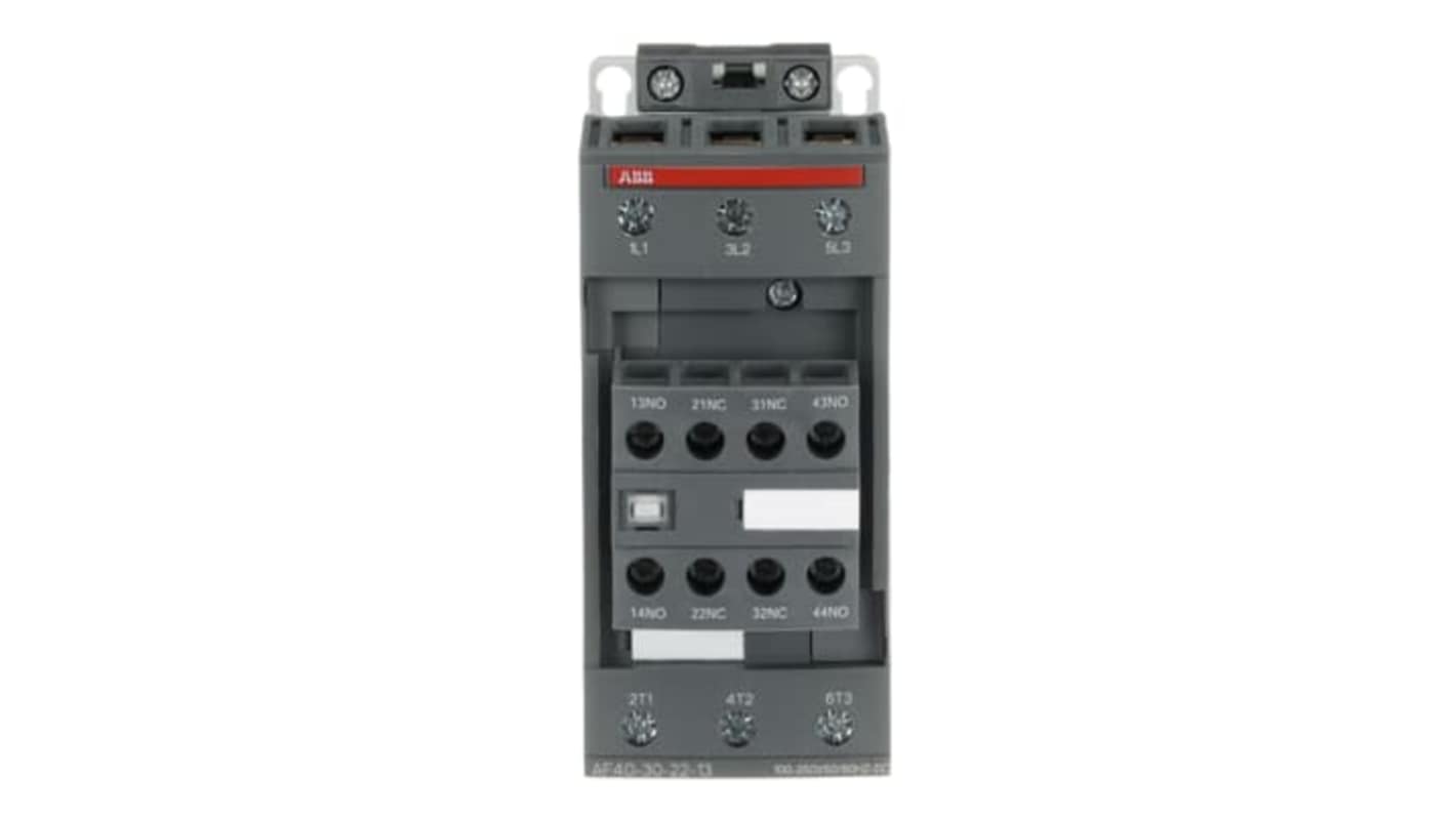 Contattore ABB 1SBL347001R1322 AF, 3 poli, 70 A, 18,5 kW, 250 V, IP20, per controllo motori, resistenza alle vibrazioni.