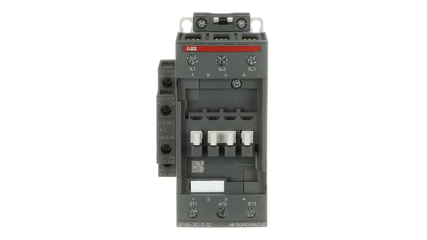 Contattore ABB 1SBL387001R1211 per controllo motori, 3 poli, 105 A, 30 kW, tensione bobina 130 V, IP20.