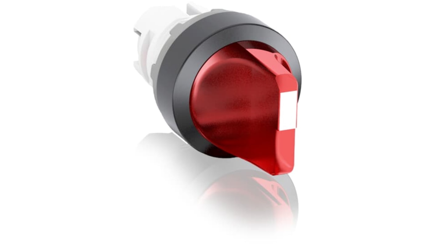 Selettore modulare ABB M2SS1, 2 posizioni, illuminato, diametro foro 22.5mm, colore rosso, grado di protezione IP66.