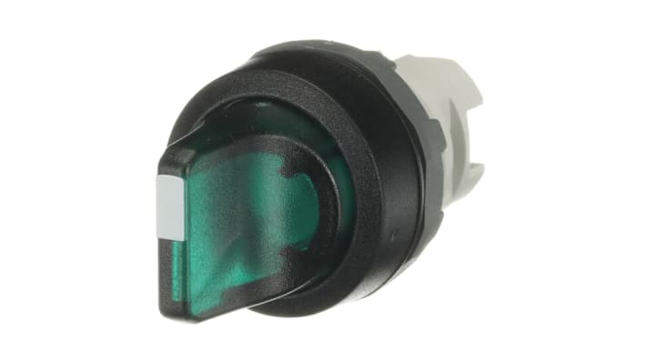 Selettore illuminato ABB M3SS1-11G, 3 posizioni, impugnatura verde, diametro foro 22.5 mm, grado di protezione IP66.