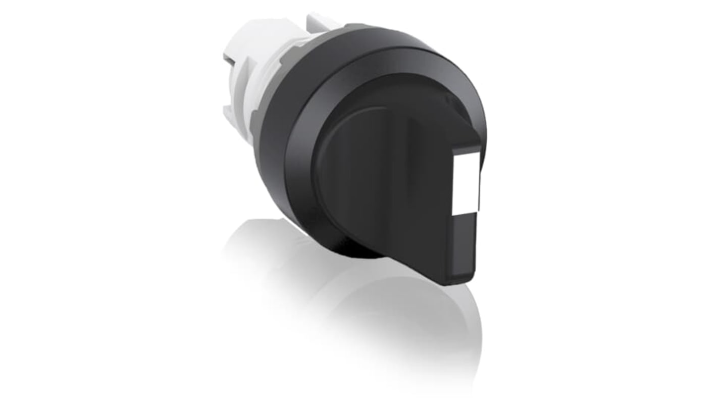 Selettore ABB M3SS3-10B a 3 posizioni, non illuminato, con attuatore corto, diametro foro 22.5mm, grado di protezione IP66.
