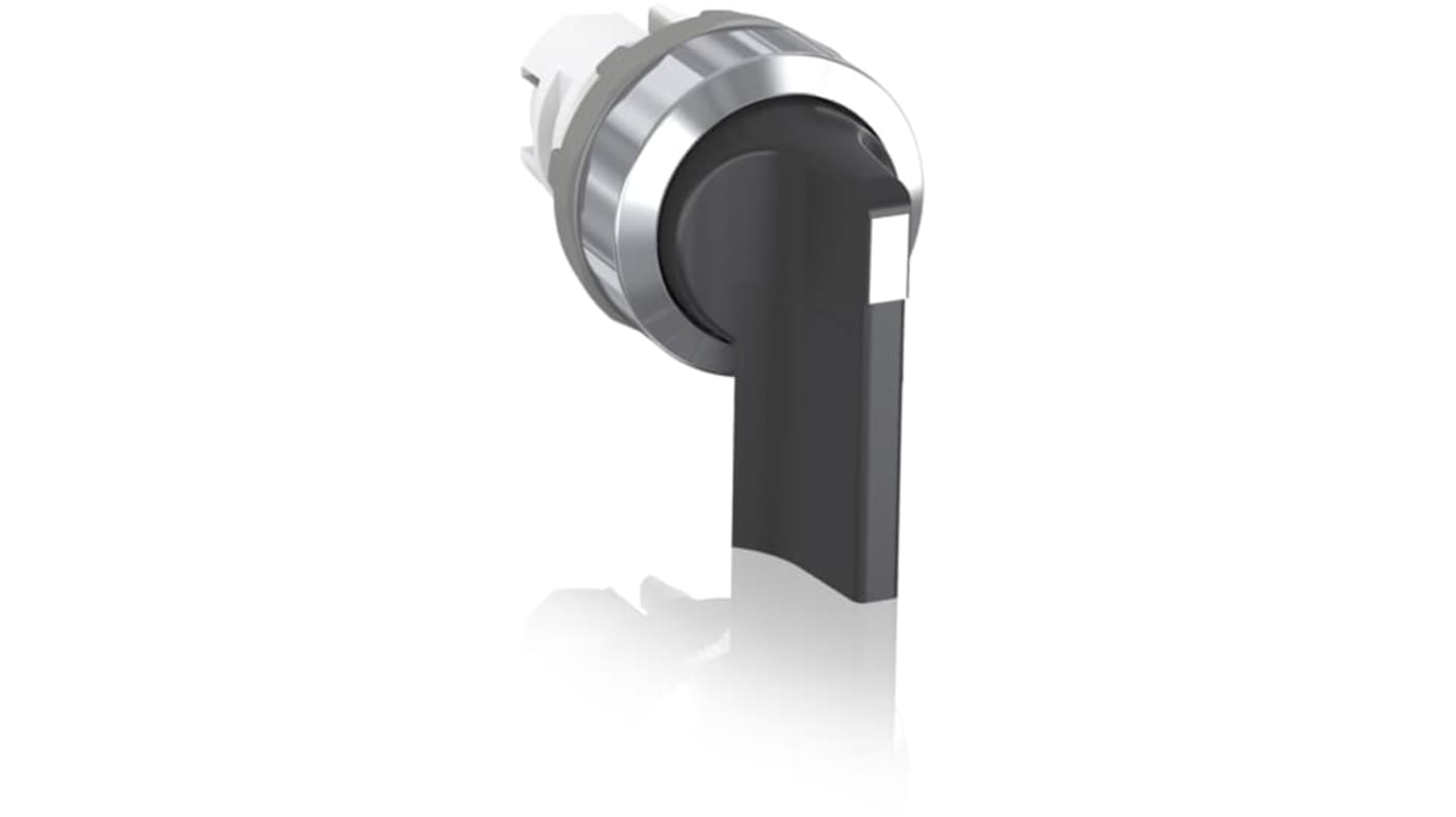 Selettore M3SS5 ABB a 3 posizioni, attuatore a leva lunga, IP66, diametro foro 22,5 mm, durata meccanica 0,5 milioni di cicli.
