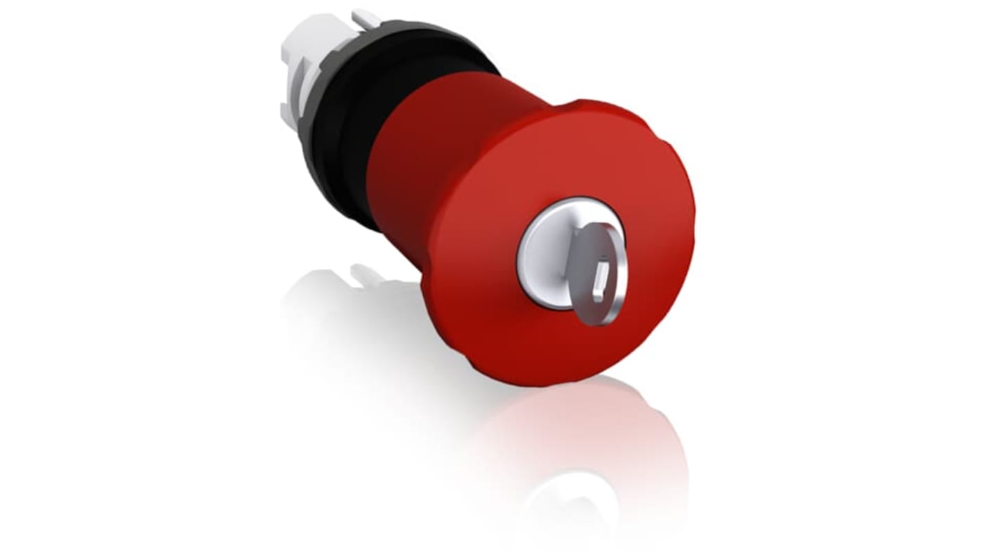 Pulsante di arresto di emergenza ABB, montaggio a pannello, attuatore a fungo rosso, diametro foro 22.5mm, IP66.