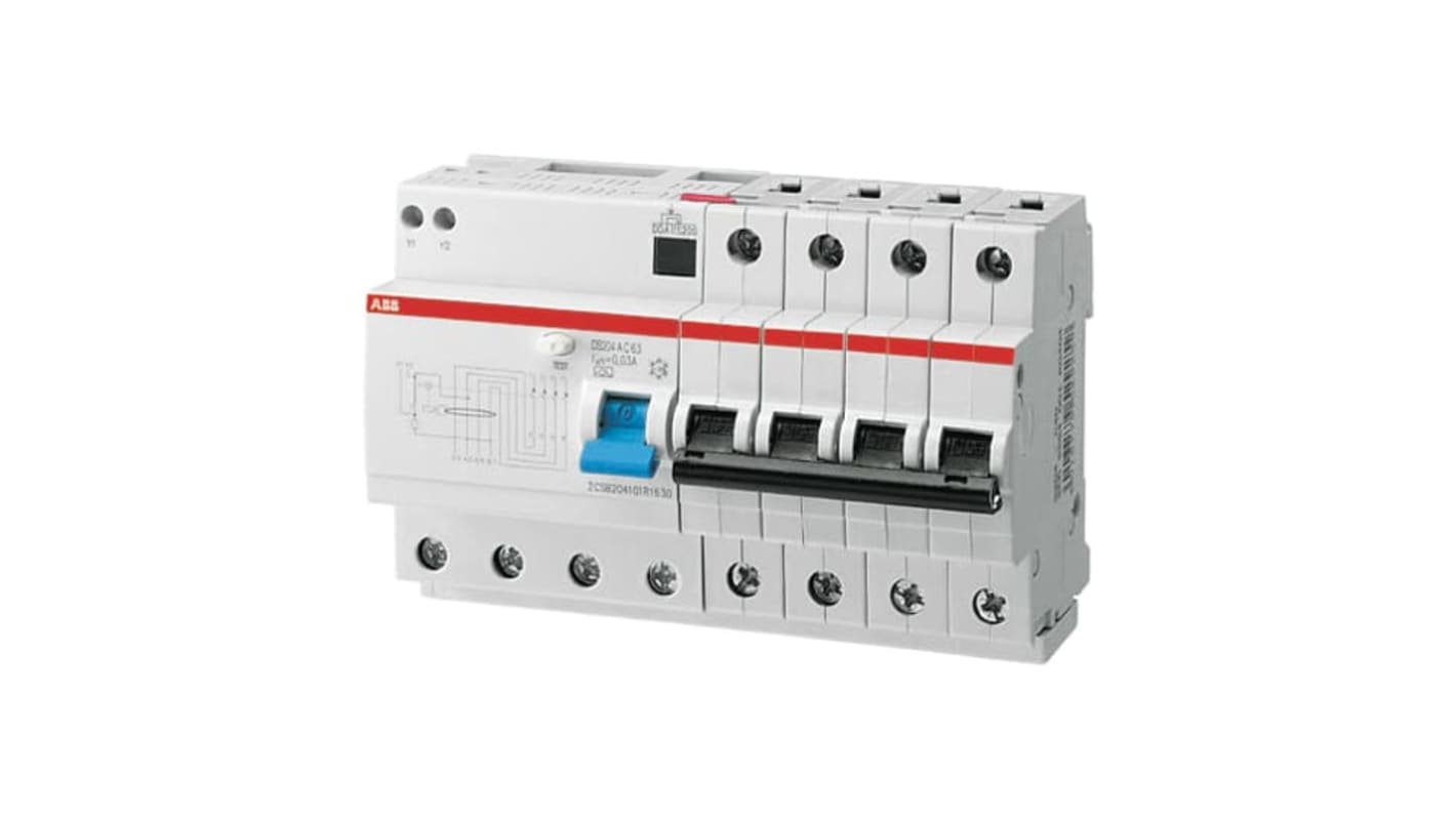 Interruttore automatico ABB 2CSR254001R1205, 4 poli, 20A, 400V, protezione da sovraccarico e corto circuito.