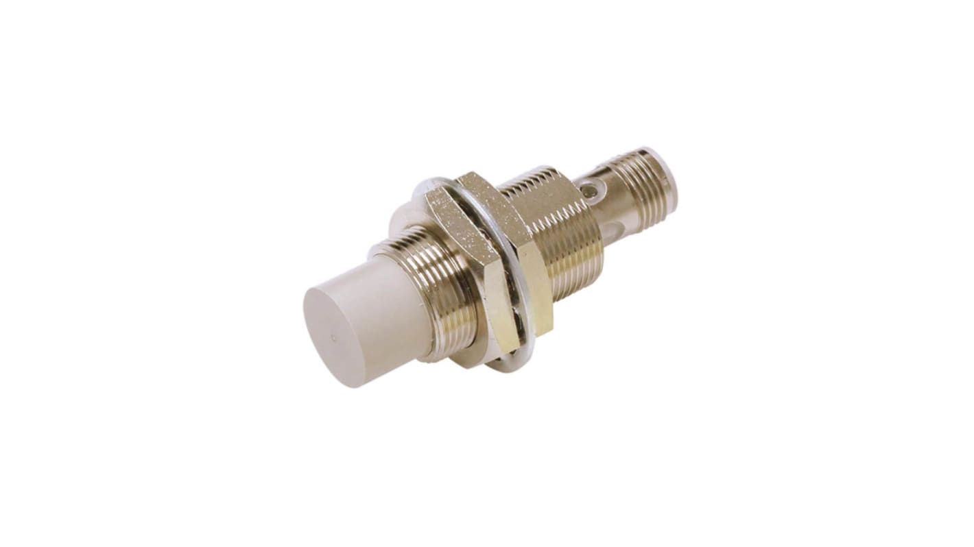 Sensore di prossimità induttivo cilindrico Omron E2E-X10MB1T18-M1, M18 x 1, uscita PNP, gamma di rilevamento 10 mm, connettore M12.