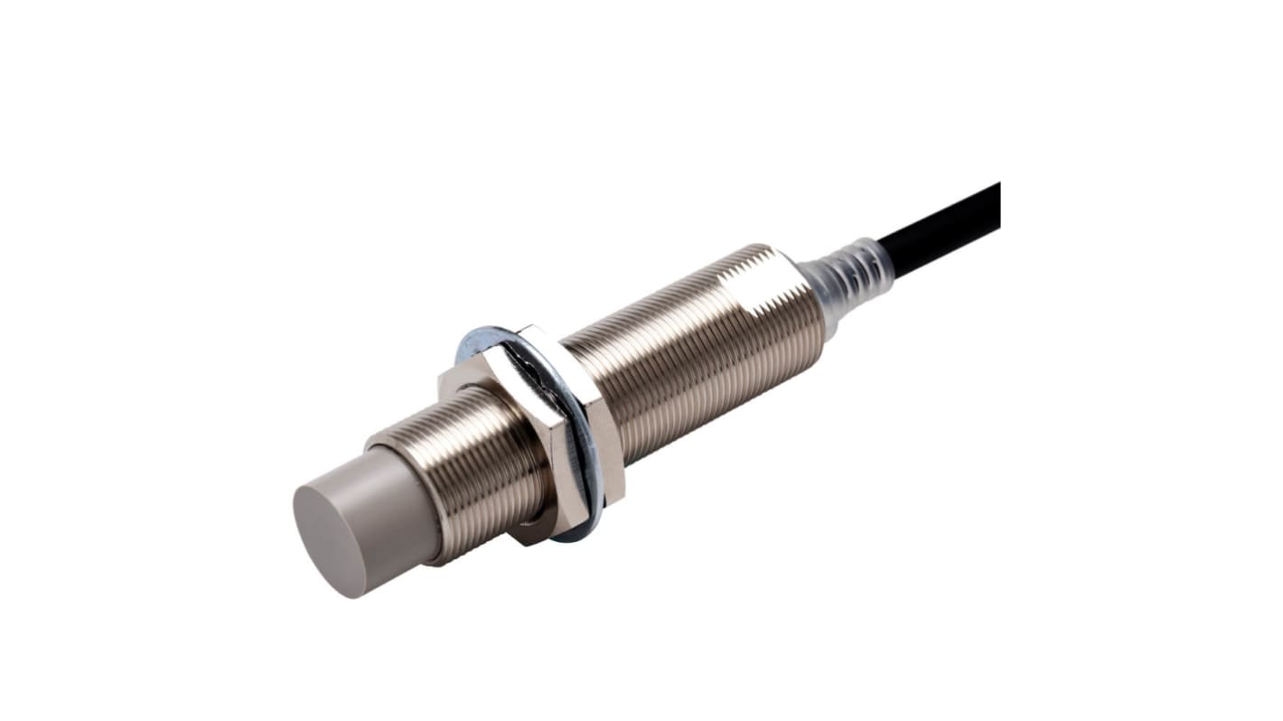 Sensore di prossimità induttivo cilindrico Omron E2E-X16MB1TL18 2M, M18 x 1, PNP, rilevamento 16 mm, grado di protezione IP69K.