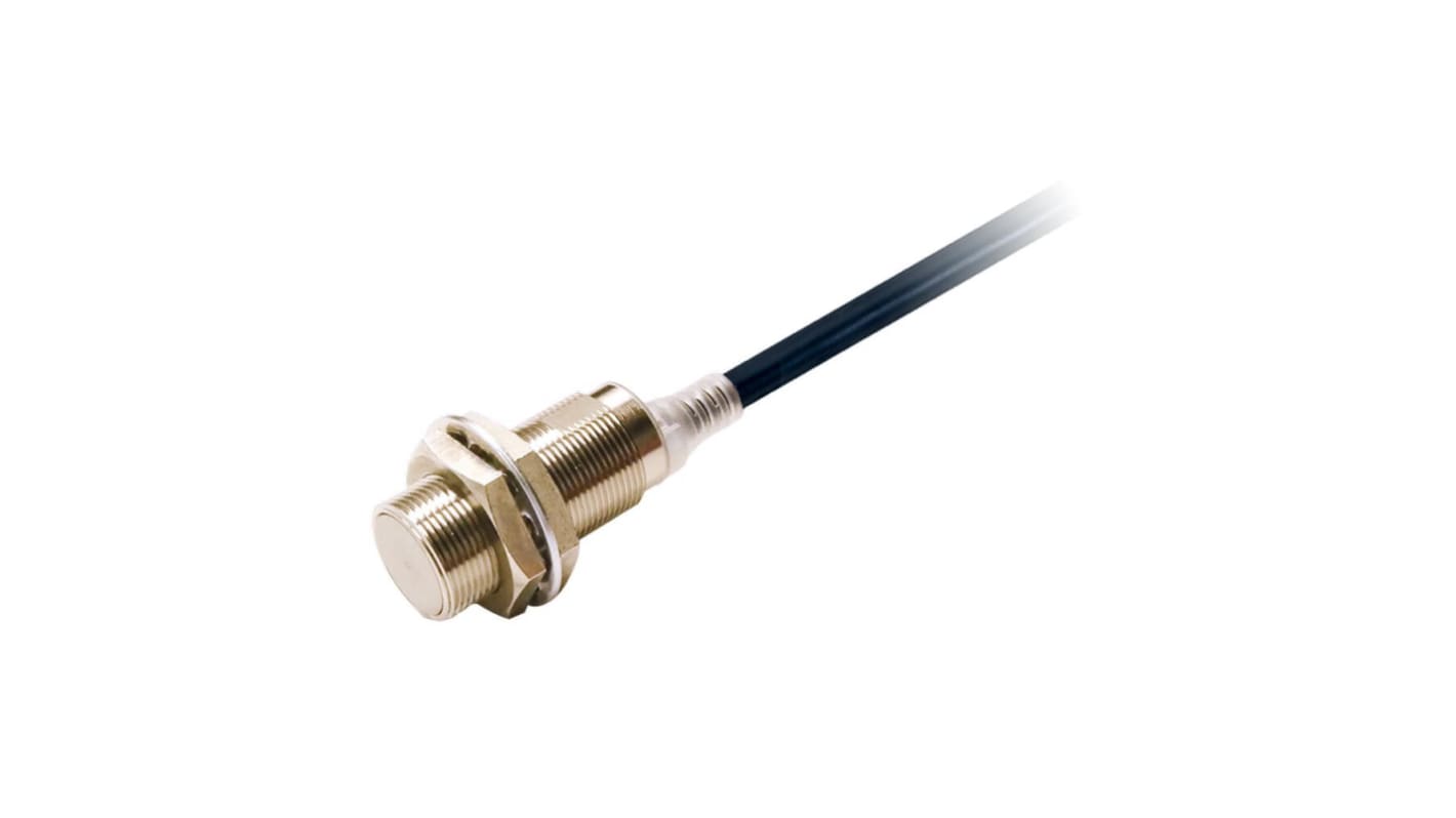 Sensore di prossimità induttivo cilindrico Omron E2E-X5B1T18 2M, PNP, M18 x 1, rilevamento 5 mm, IP69K, precablato.