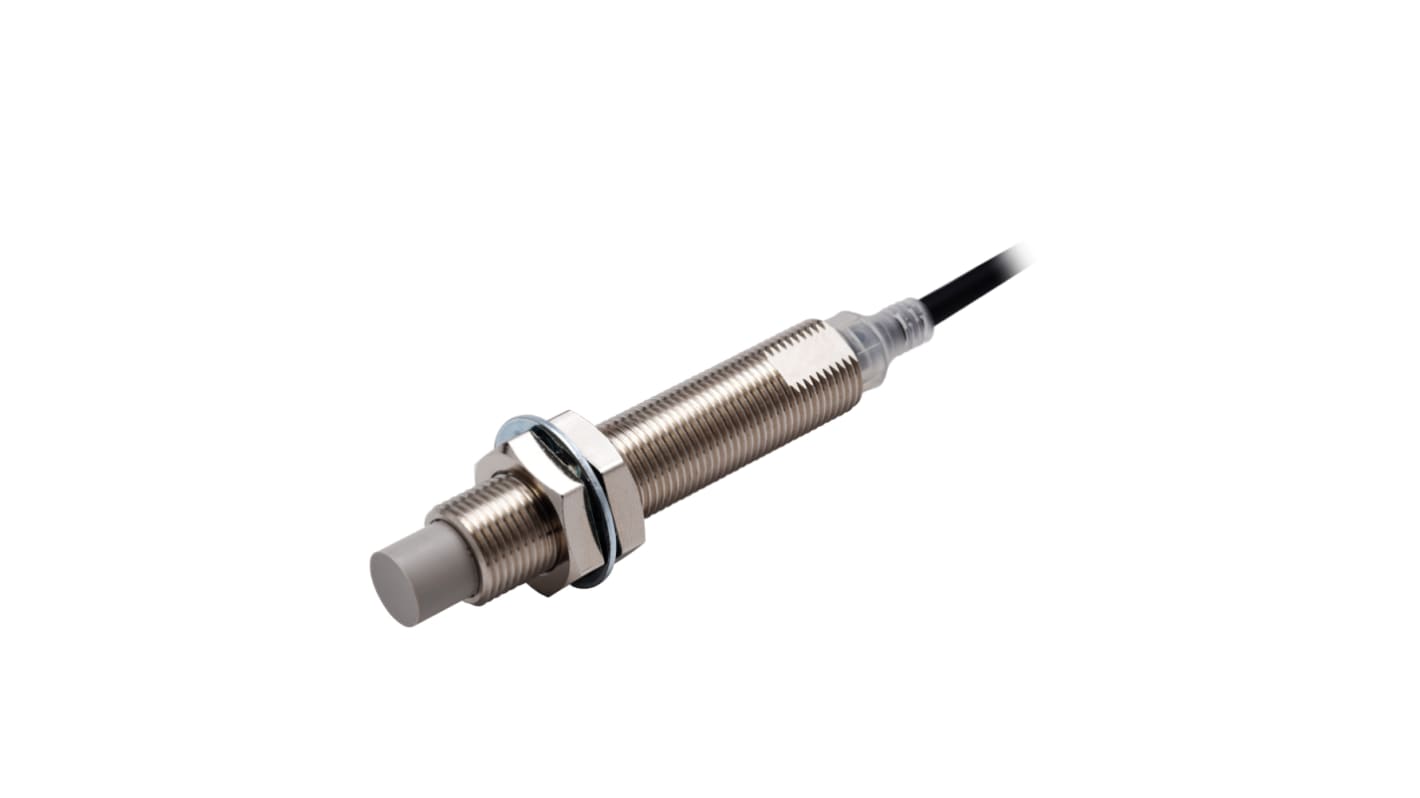 Sensore di prossimità induttivo cilindrico Omron E2E-X8B1TL18 5M, M18 x 1, uscita PNP, gamma di rilevamento 8 mm, precablato.