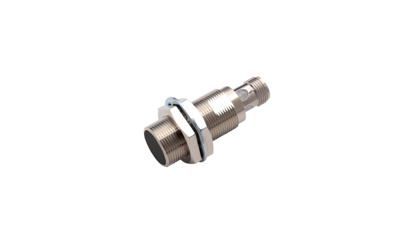 Sensore di prossimità induttivo cilindrico Omron E2E-X8B218-M1, M18 x 1, uscita PNP, rilevamento 8 mm, connettore M12, IP69K.