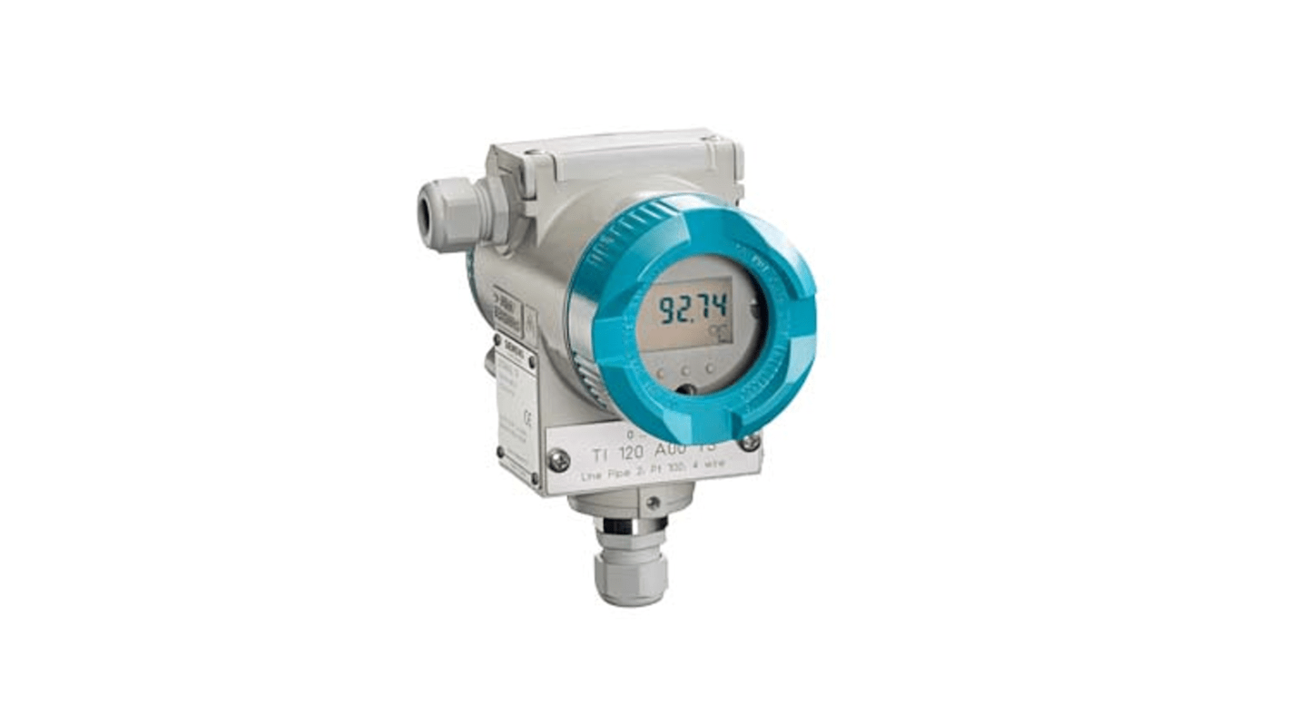 Trasmettitore di temperatura Siemens 7NG3135-0AB10, ingresso corrente, uscita 4-20 mA, montaggio in campo, robusto involucro in alluminio.