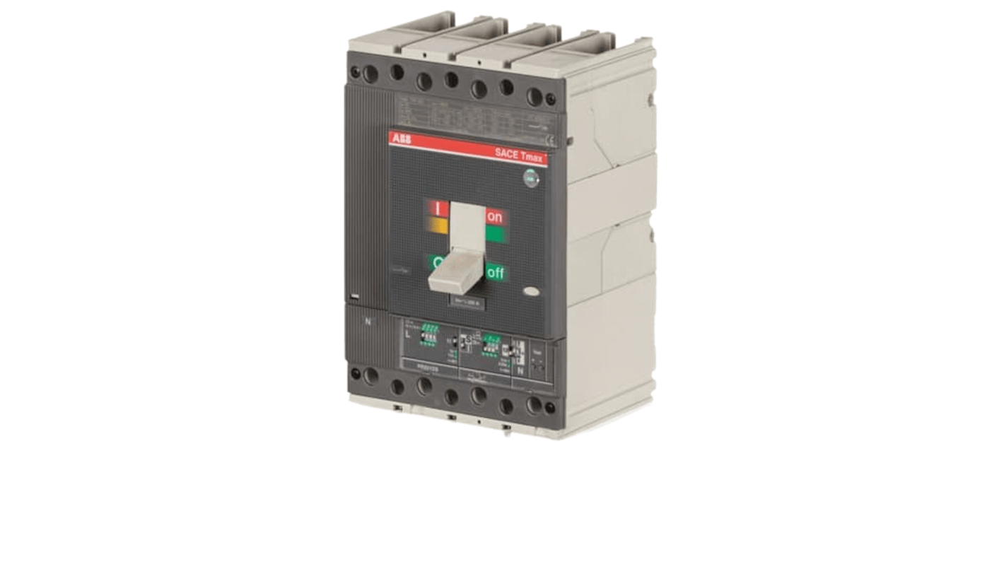 Interruttore magnetotermico ABB 1SDA054129R1, 320A, 4 poli, montaggio fisso, dimensioni 103.5mm x 140mm x 205mm.