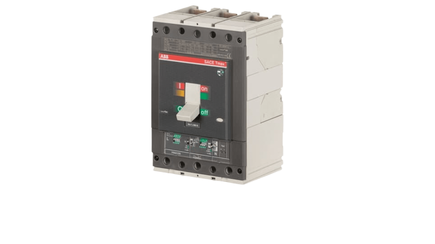 Interruttore magnetotermico ABB 320A, 3 poli, potere di interruzione 70 kA, montaggio fisso, dimensioni 103.5mm x 140mm x 205mm.