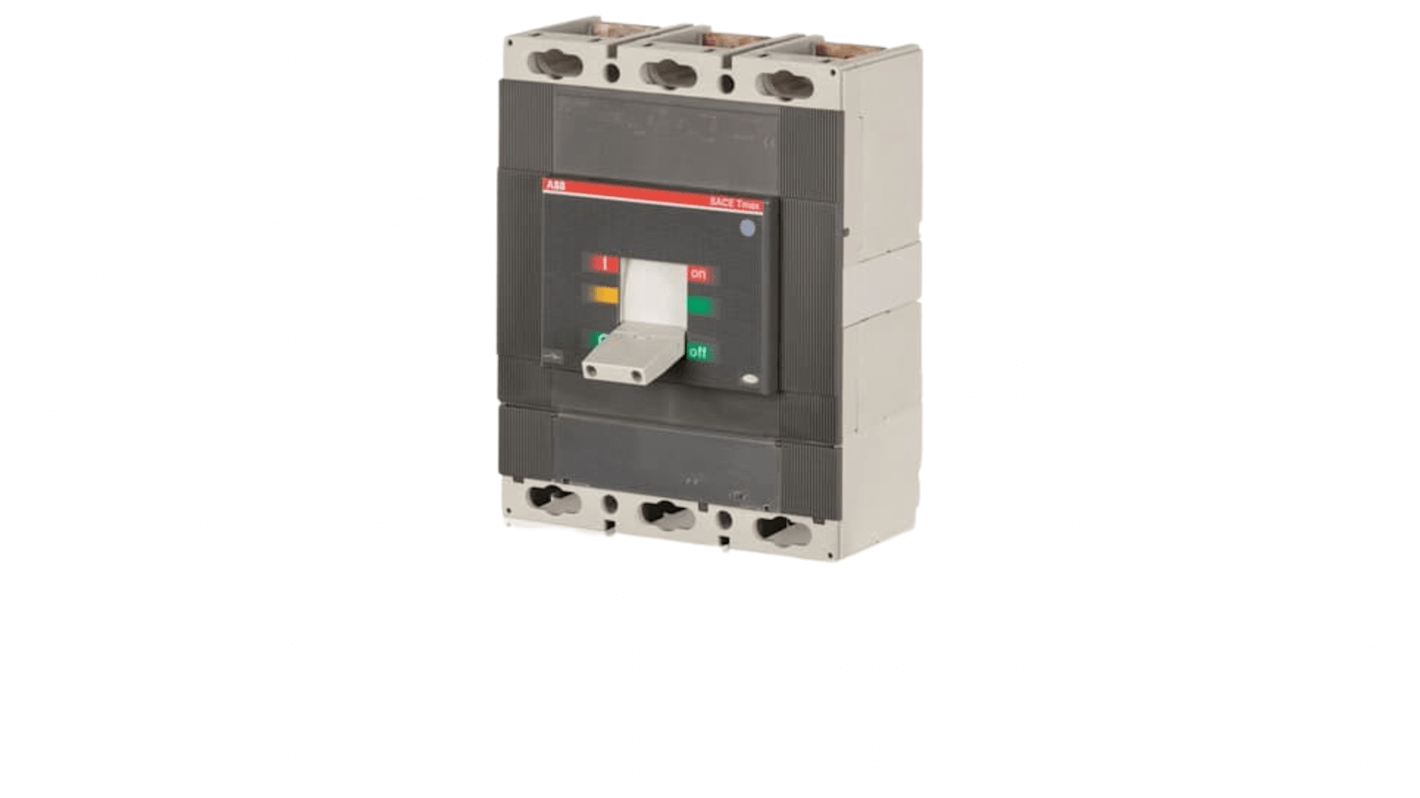Interruttore magnetotermico ABB 1SDA060345R1 T6D 800 FF, 3 poli, 800A, montaggio fisso, dimensioni 103.5mm x 210mm x 268mm.