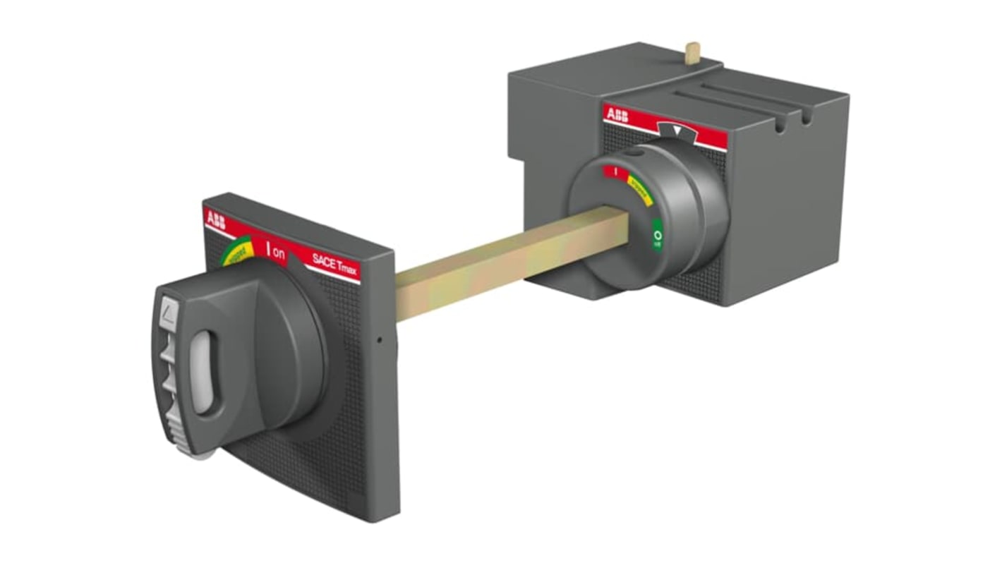 Manopola rotativa ABB per Tmax XT, compatibile con modelli XT1 e XT3, con impugnatura sinistra e dispositivo di blocco.
