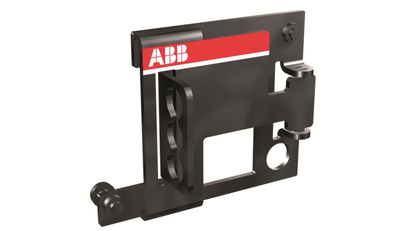 Dispositivo di sicurezza ABB per interruttori automatici Tmax XT, compatibile con XT2 e XT4, con lucchetti in posizione aperta.