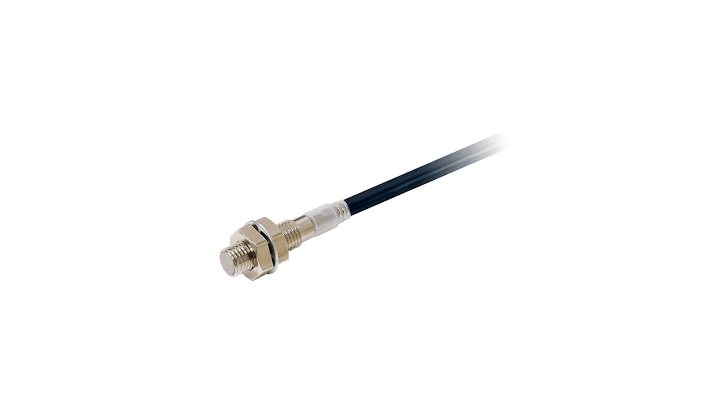 Sensore di prossimità induttivo cilindrico Omron E2E-X2B1T8 5M, filettatura M8, distanza di rilevamento 2 mm, cavo 3 m.