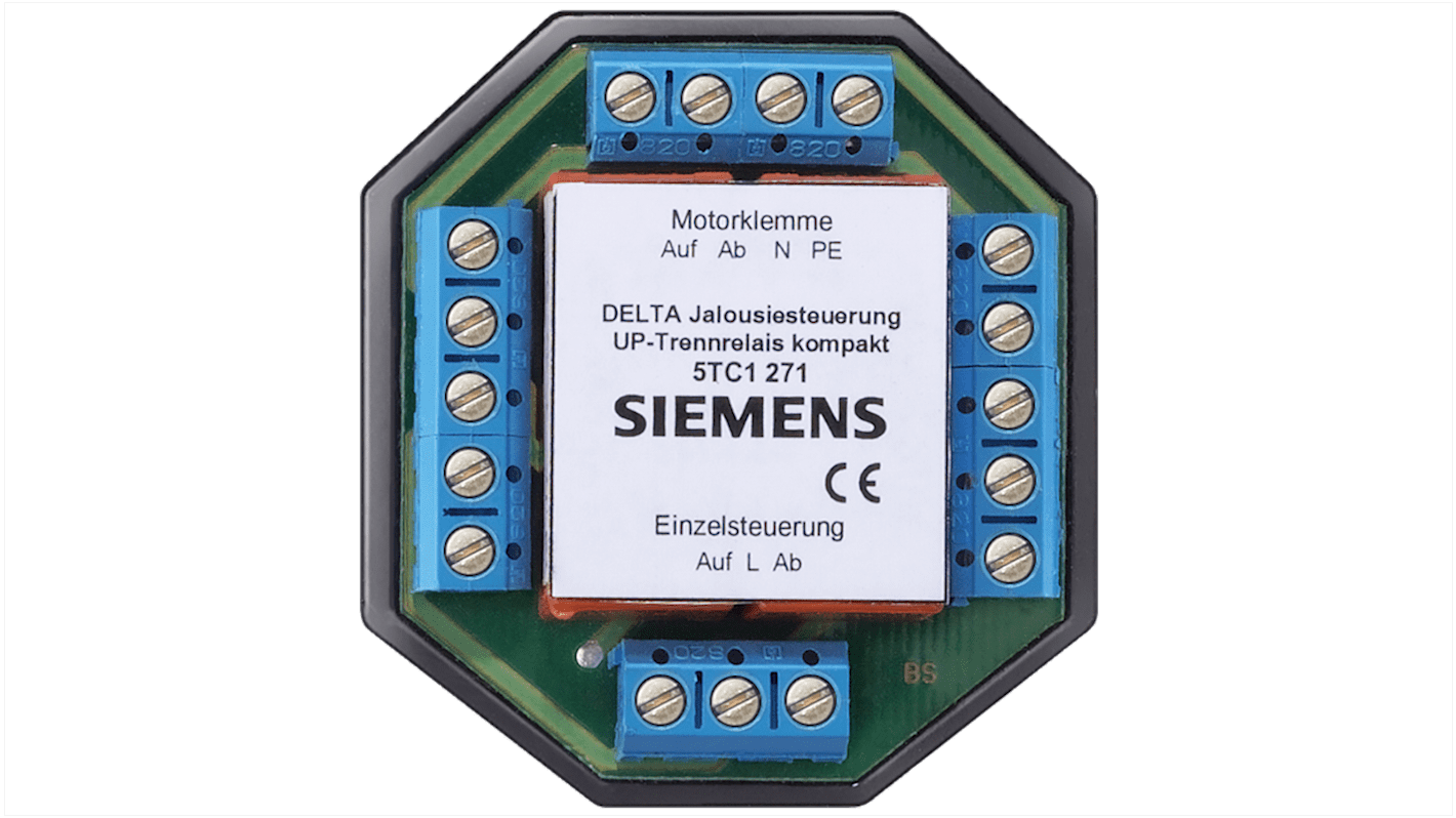Sezionatore interruttore Siemens 5TC1271, corrente 8A, tensione 230 V, larghezza 60 mm, compatibile con scatole standard.