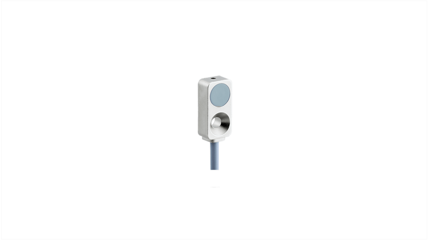 Sensore di prossimità rettangolare Baumer IF08.D02S-F16.UA1Z.7WLV, induttivo, uscita analogica, IP67, 12-30 V CC, 0-2 mm, cavo 200 mm.