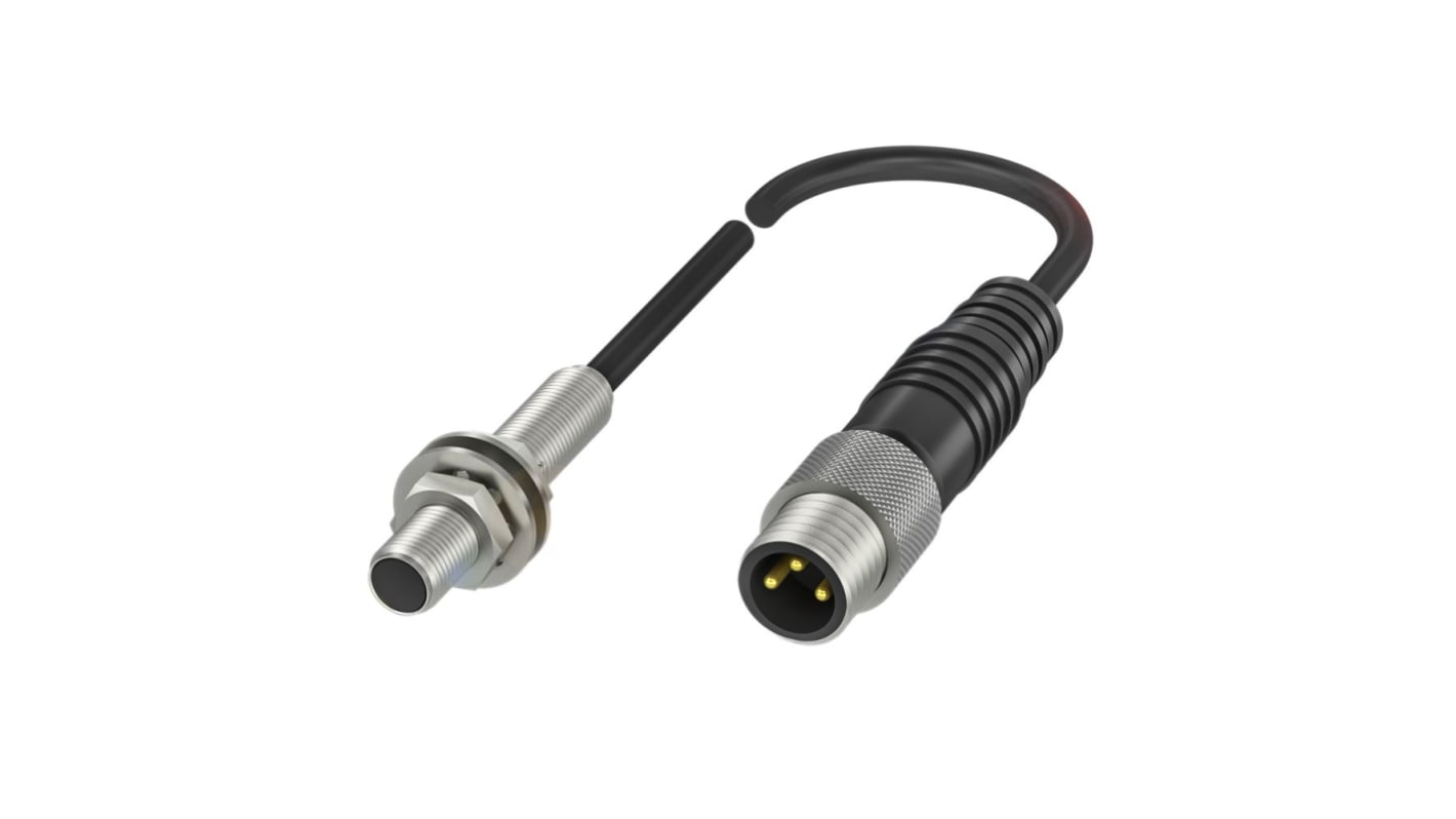 Sensore induttivo cilindrico PNP BALLUFF BES00H1, M5, rilevamento 0,8 mm, IP67, acciaio inossidabile, 10-30 V c.c.