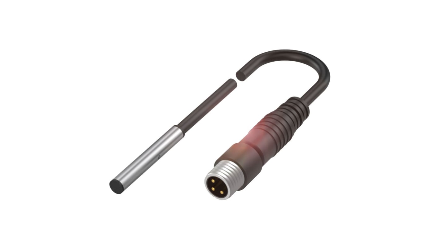 Sensore induttivo cilindrico BALLUFF BES00J3, PNP, M5, rilevamento 0,8 mm, IP67, alimentazione 10-30 V c.c.