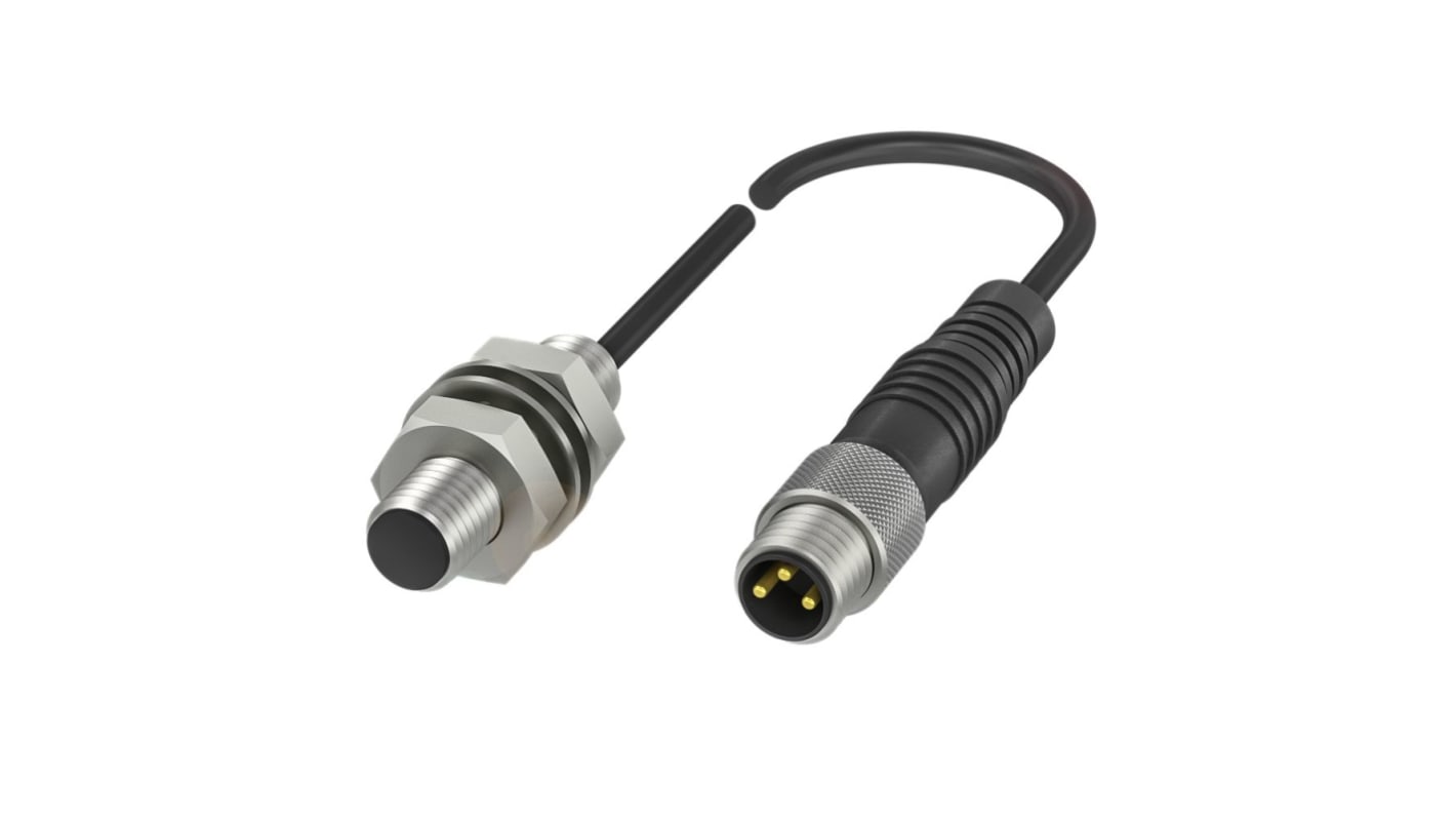 Sensore di prossimità induttivo cilindrico PNP M8 BALLUFF BES00P5, rilevamento 2 mm, IP68, acciaio inossidabile, 10-30 V c.c.