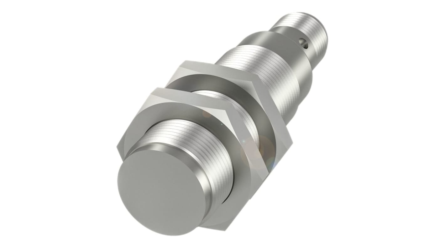 Sensore di prossimità induttivo PNP BALLUFF BES02Z9, cilindrico M18, rilevamento 5mm, IP67, acciaio inox, connettore M12.