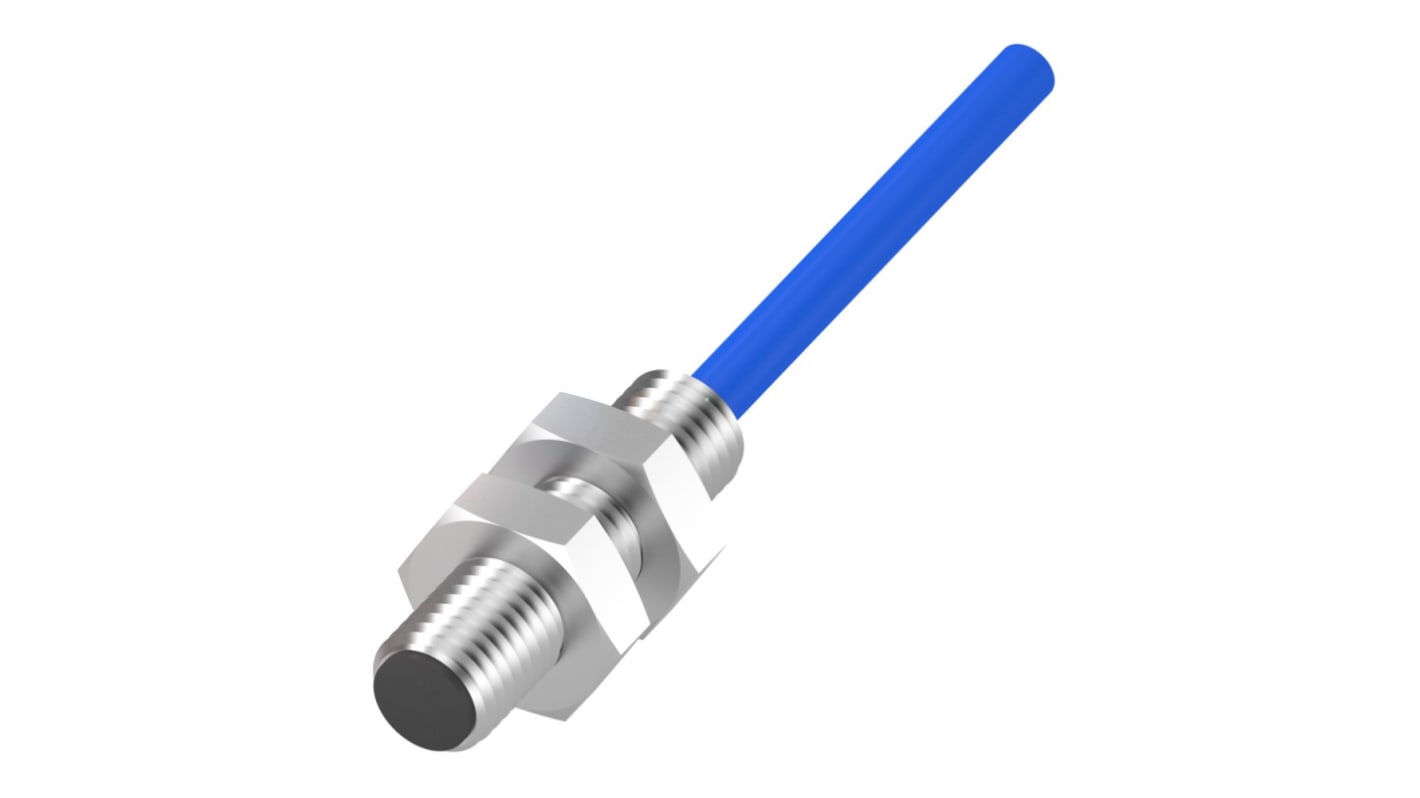 Sensore di prossimità induttivo cilindrico BALLUFF BES02ZT, tecnologia NAMUR, filettatura M8, gamma di rilevamento 1 mm, IP67.