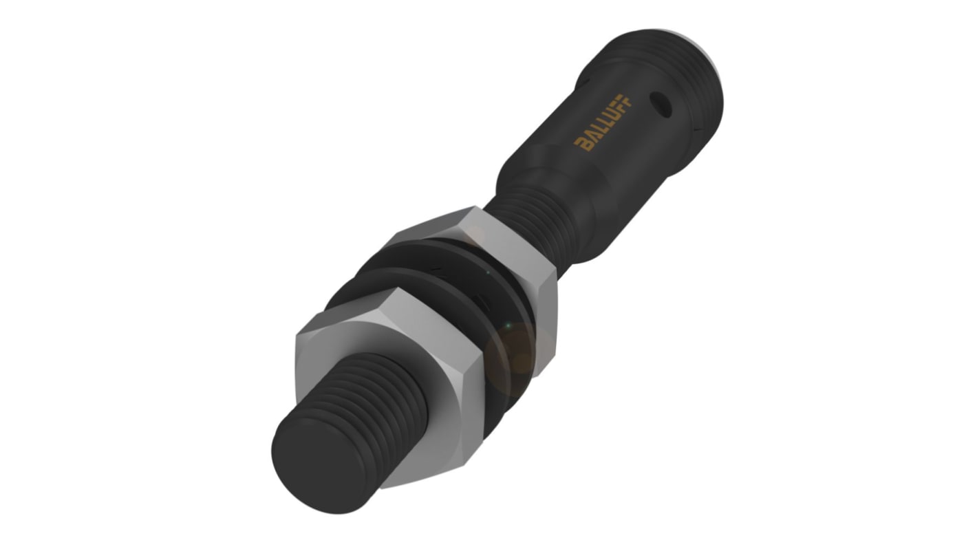 BALLUFF BES03YP, sensore induttivo cilindrico PNP M8, rilevamento 2 mm, IP67, alimentazione 10-30 V c.c., lunghezza 65 mm.