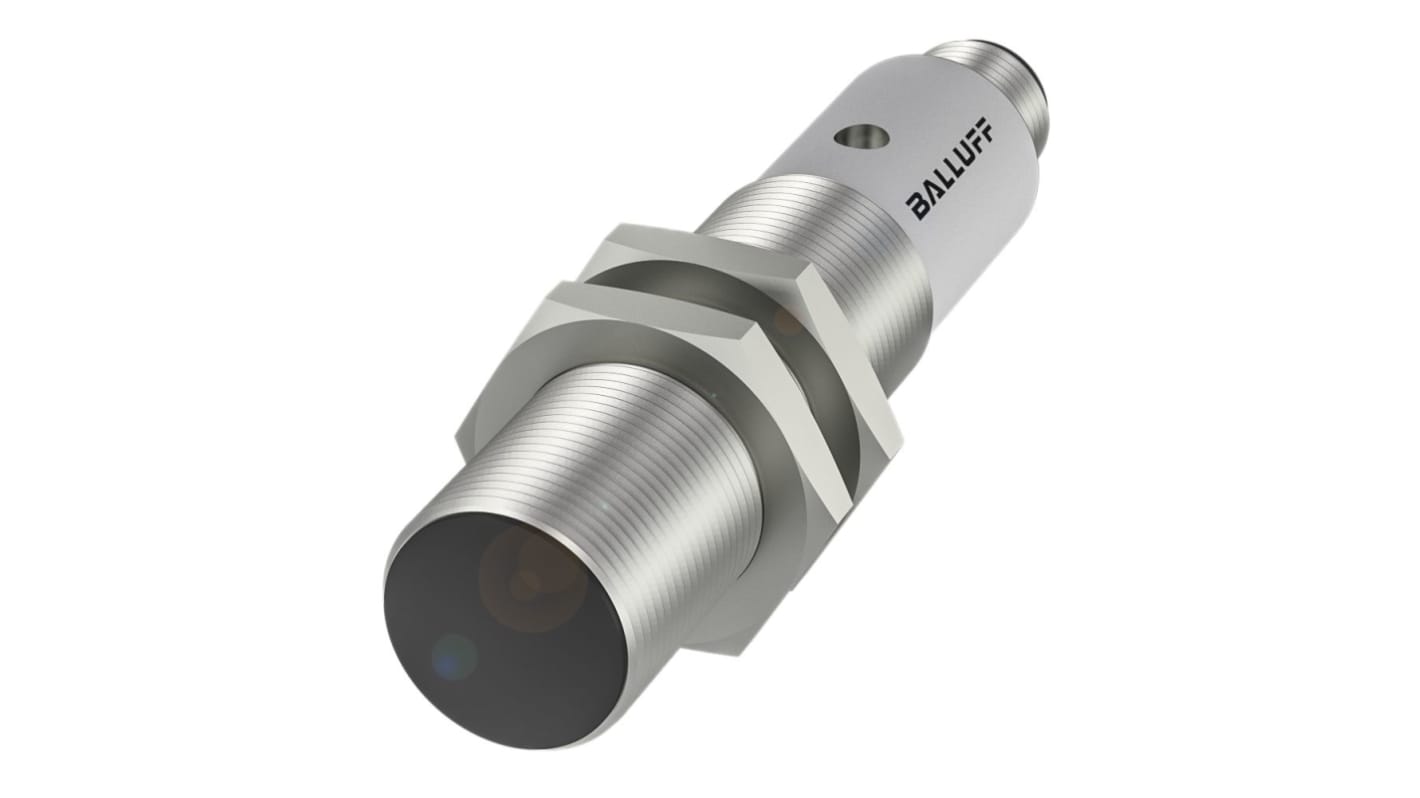 Sensore di prossimità induttivo cilindrico PNP BALLUFF BES0495, M18 x 1, rilevamento 8 mm, IP68, connettore M12.