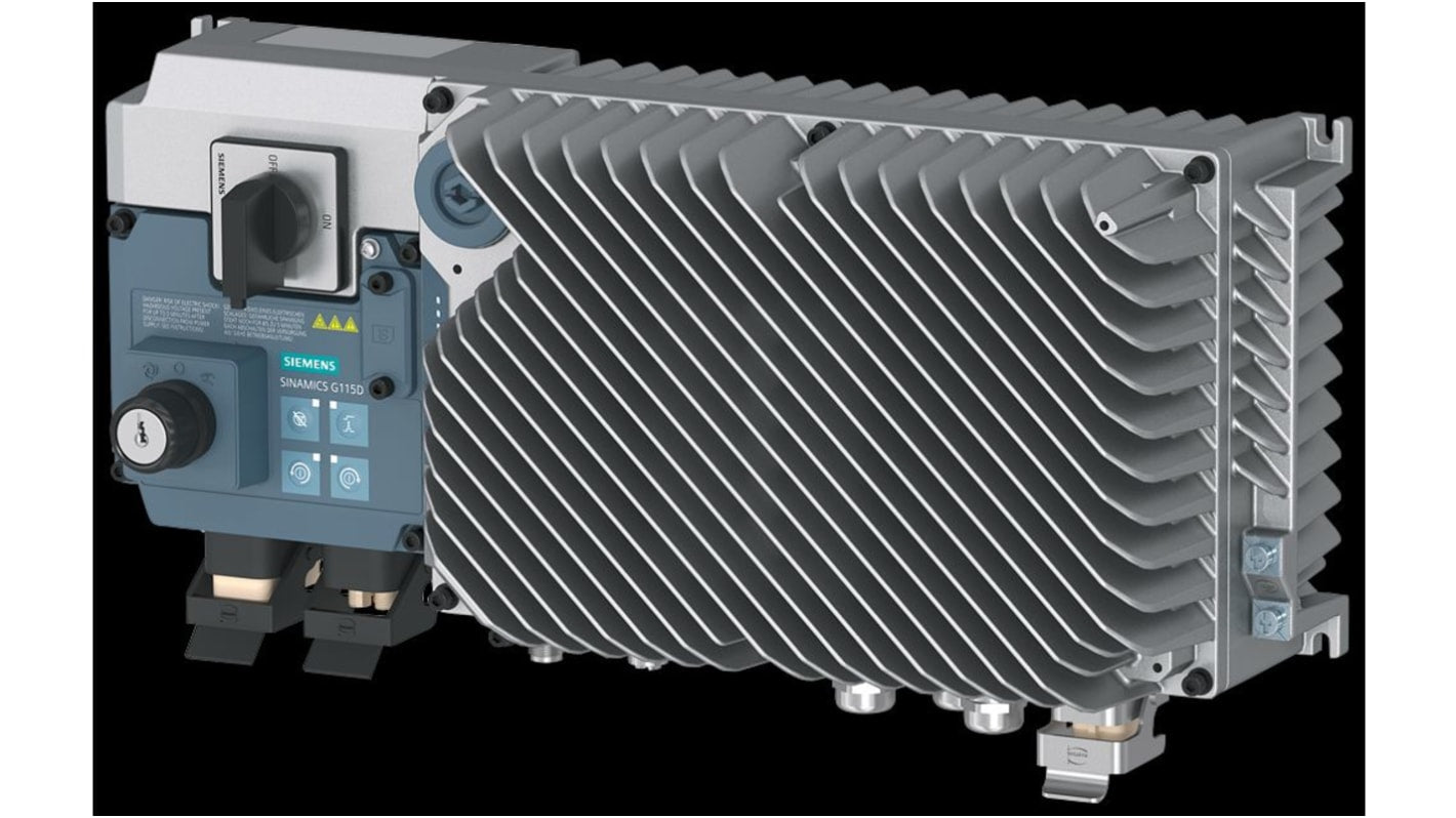 Inverter Siemens 6SL3520-1XN02-2AA0, potenza 2,2 kW, tensione 380-480 V, design modulare per installazione rapida.