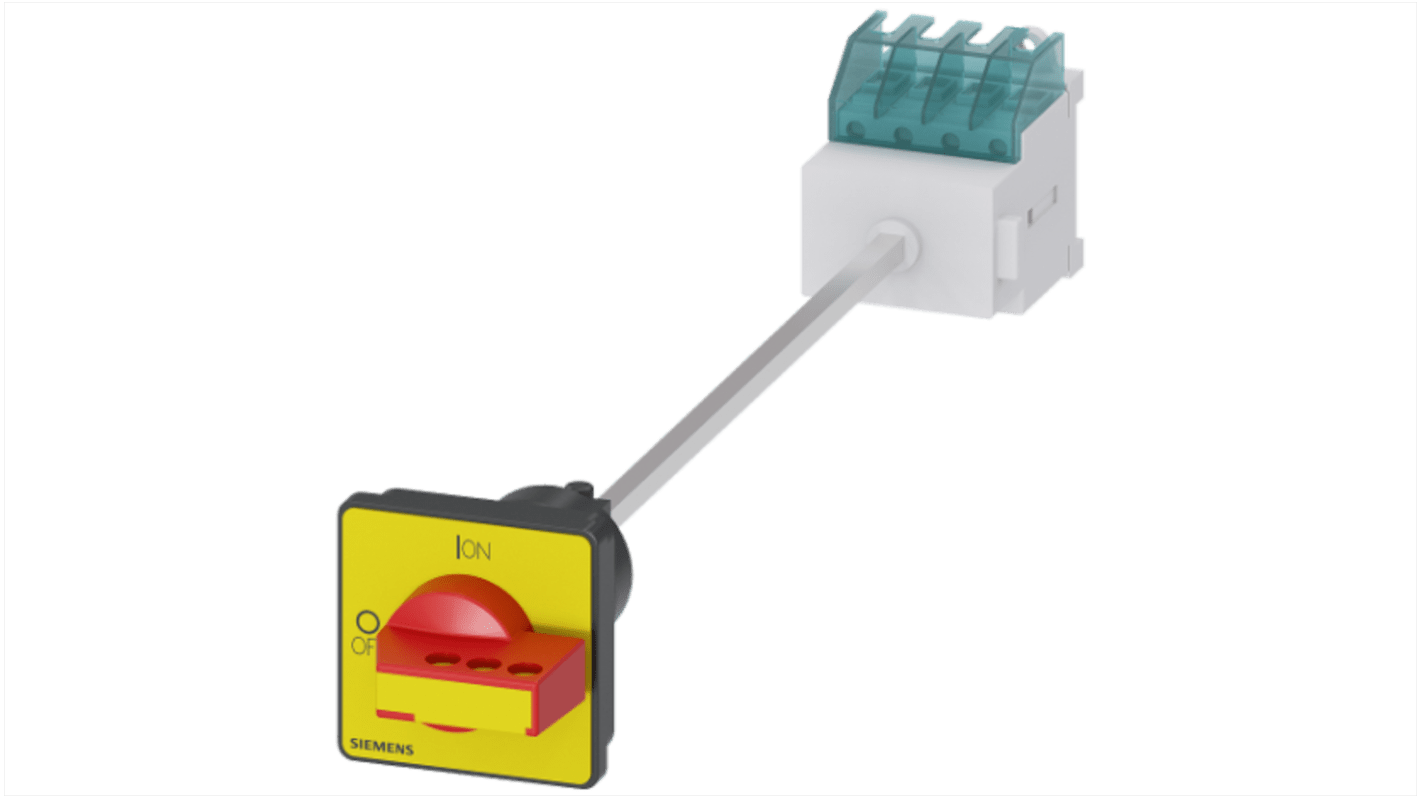 Interruttore sezionatore Siemens 3LD2017-0TK13, 16A, montaggio a pannello, protezione IP65, meccanismo a manopola.