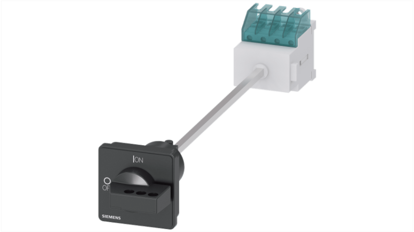 Interruttore sezionatore Siemens 16A, 4 poli, montaggio a pannello, protezione IP65, colore nero.
