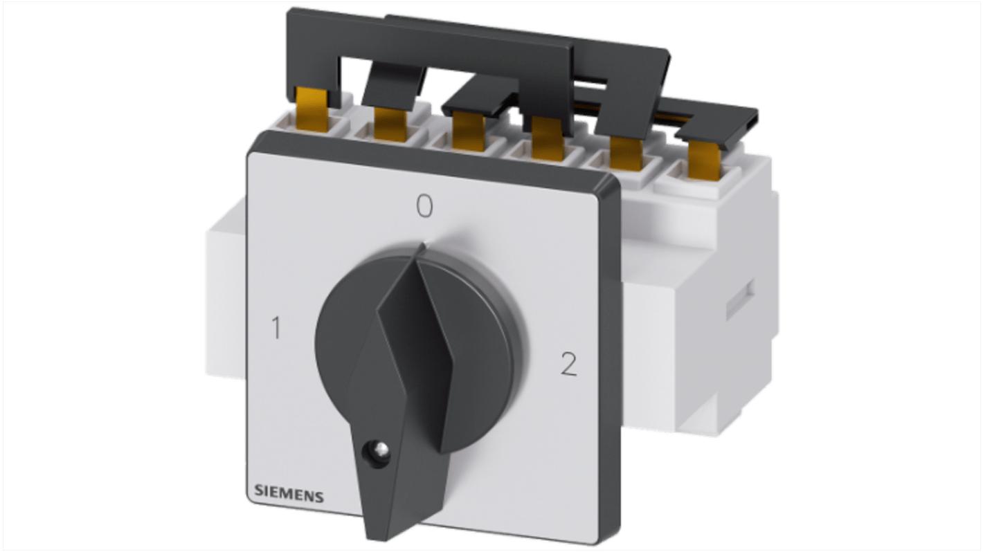 Interruttore sezionatore Siemens 3LD2524-7UK01, 63A, montaggio a pannello, protezione IP65, potenza 22kW.