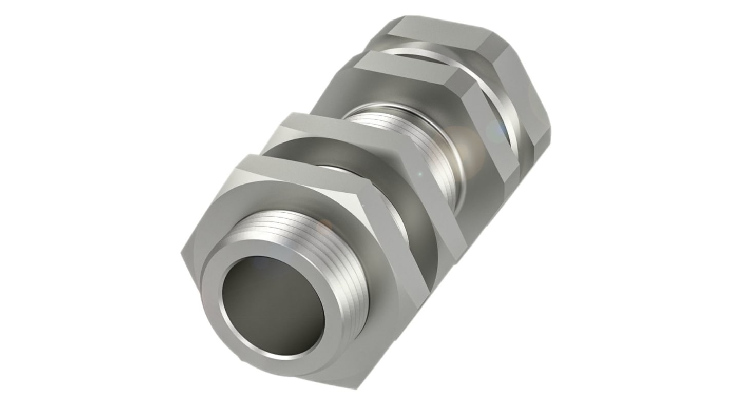 Staffa di montaggio BALLUFF BAM00CY per sensori M12, in ottone nichelato, Ø 22 x 44,5 mm, lunghezza di fissaggio 46 mm.