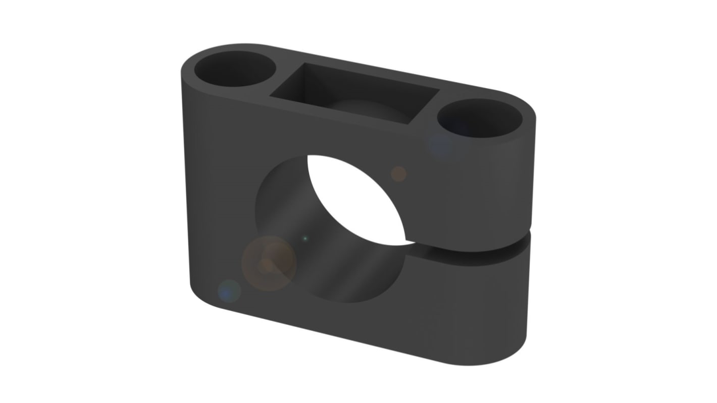 Staffa di montaggio BALLUFF BAM00H7 per sensori Ø 20 mm, in PA 6, dimensioni 45 x 15 x 30 mm, montaggio a vite.
