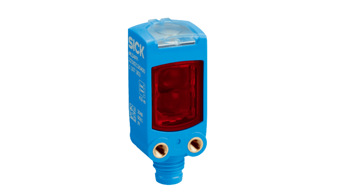 Sensore fotoelettrico miniaturizzato Sick WLD4FP-213111A0ZZZ, rilevamento fino a 4,5 m, montaggio a parete, grado di protezione IP66/IP67/IP69.