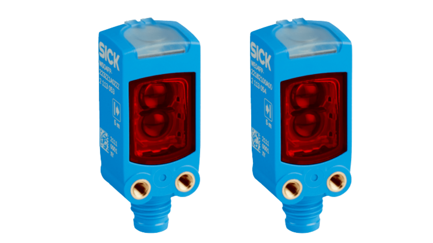 Sensore fotoelettrico miniaturizzato Sick WSE4FP-21312100ZZZ, rilevamento fino a 10 m, montaggio a parete, grado di protezione IP66/IP67.