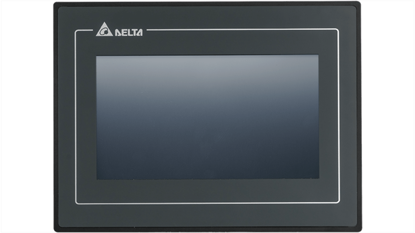 Delta Electronics DOP-107CV, display HMI touch screen 7" con risoluzione 800x480 e connessione Ethernet.