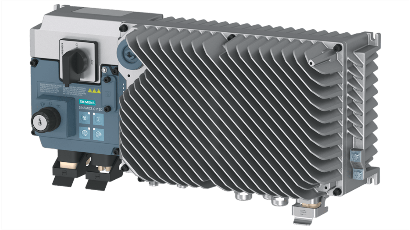 Convertitore Siemens 6SL3520-3XC02-2AF0, 2,2 kW, 3 fasi, installazione diretta, compatibile con motori IE3 e IE4.